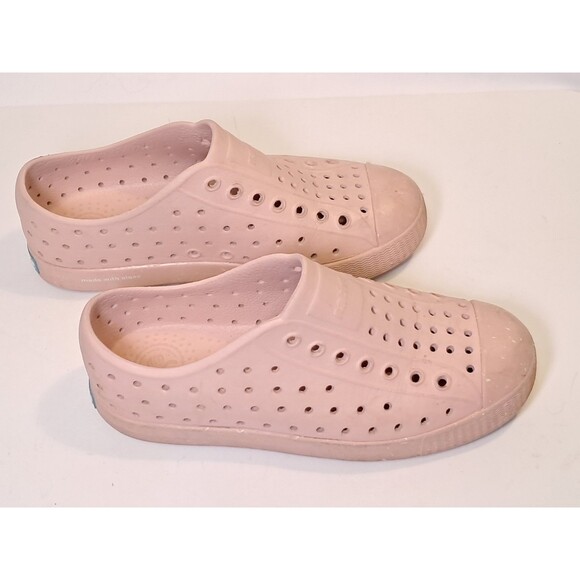 Native Jefferson Bloom Kids Slip-On Shoes Size J1 Chameleon Pink Shell Speckles - Picture 7 of 8